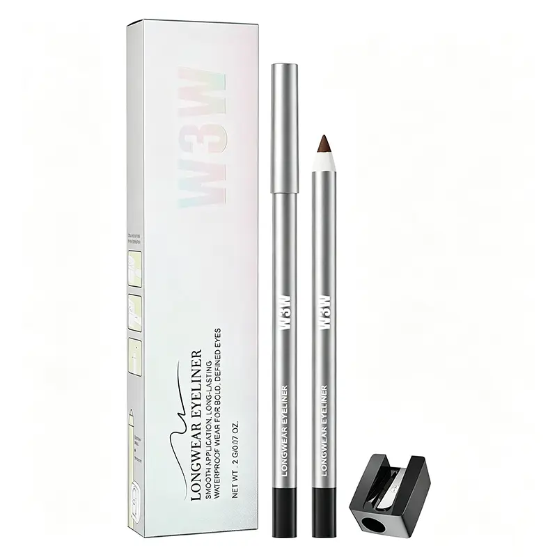 Colored Gel Eyeliner Pencil with Built-in Sharpener, Compact Easy-Glide Waterproof Smudge-Proof Sensitive-Safe Multiple Shades Long-Lasting Portable Makeup Tool for Daily Use
