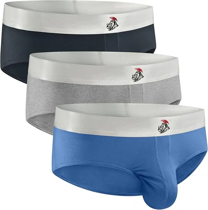 Men's Mid-Rise No-Fly Modal Briefs 3-Pack - Breathable Stretch Underwear for Gym, Work, Soft Traditional Classic Activewear