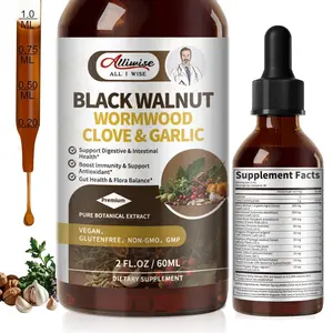 ALLIWISE Parasite Cleanse Tincture/Extract-Wormwood, Black Walnut Hull, Clove, Best Quality，60ml