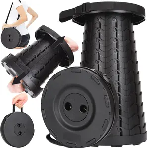 Upgraded Collapsible Stool Lightweight,Portable Retractable Folding Telescoping Foldable Camping Stool with Load Capacity 400lbs ,Retractable Stool for Outdoor Fishing,Hiking,BBQ,Camping,Gardening,Hiking Tours