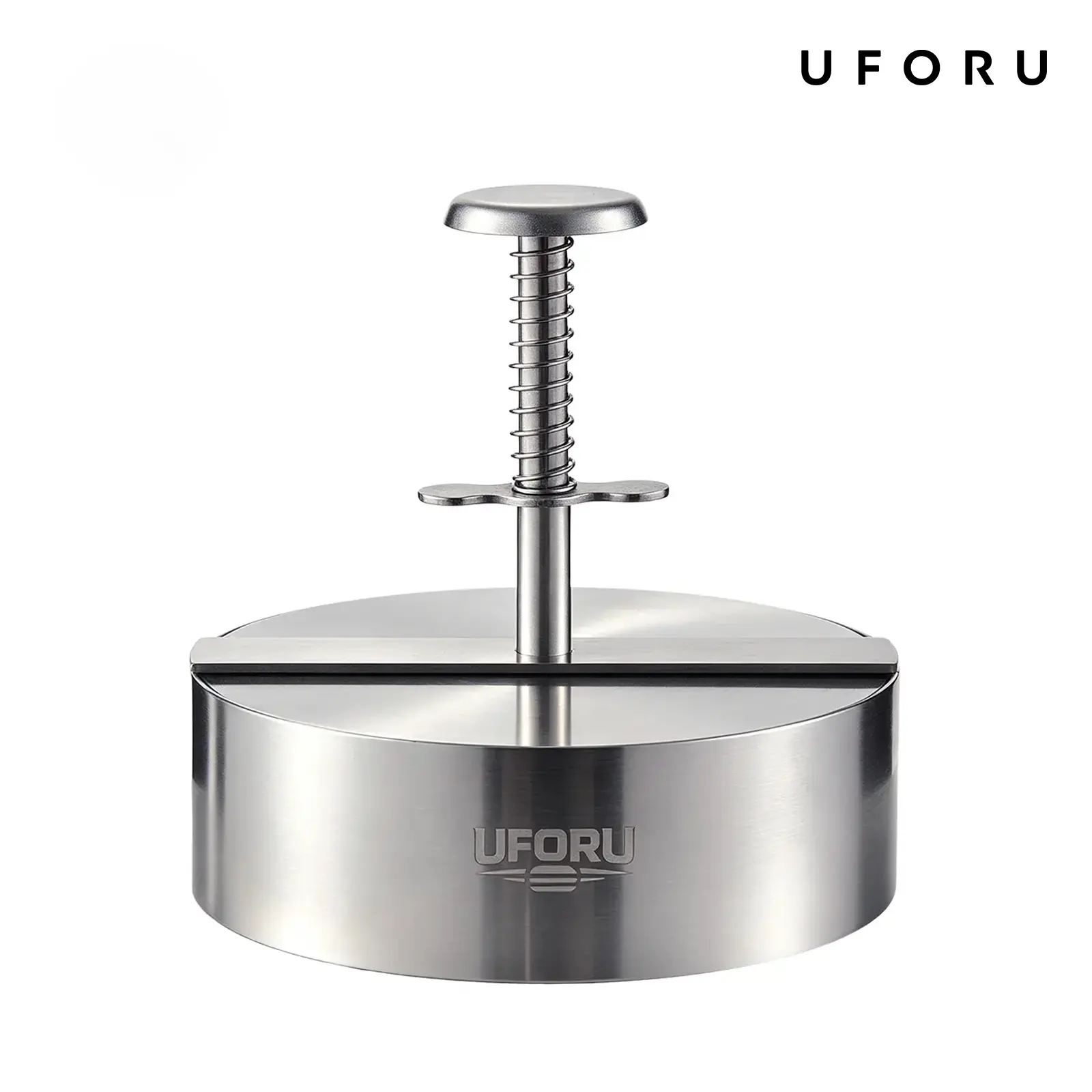 UFORU 304 Stainless Steel Burger Patty Press, Hamburger Maker with Spring Press Handle, Round Meat Press Mold for Beef, Turkey, Chicken, Pork, Veggie Patties, BBQ & Kitchen Prep#SummerWins#dealsforyou