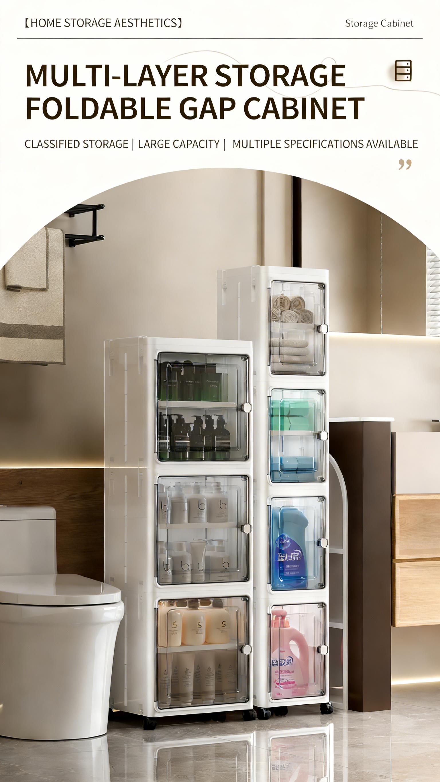 5-Tier Plastic Storage Bins with Lids Stackable Containers with Wheels Folding Boxes Collapsible for Living Room Office Dorm White 157cm