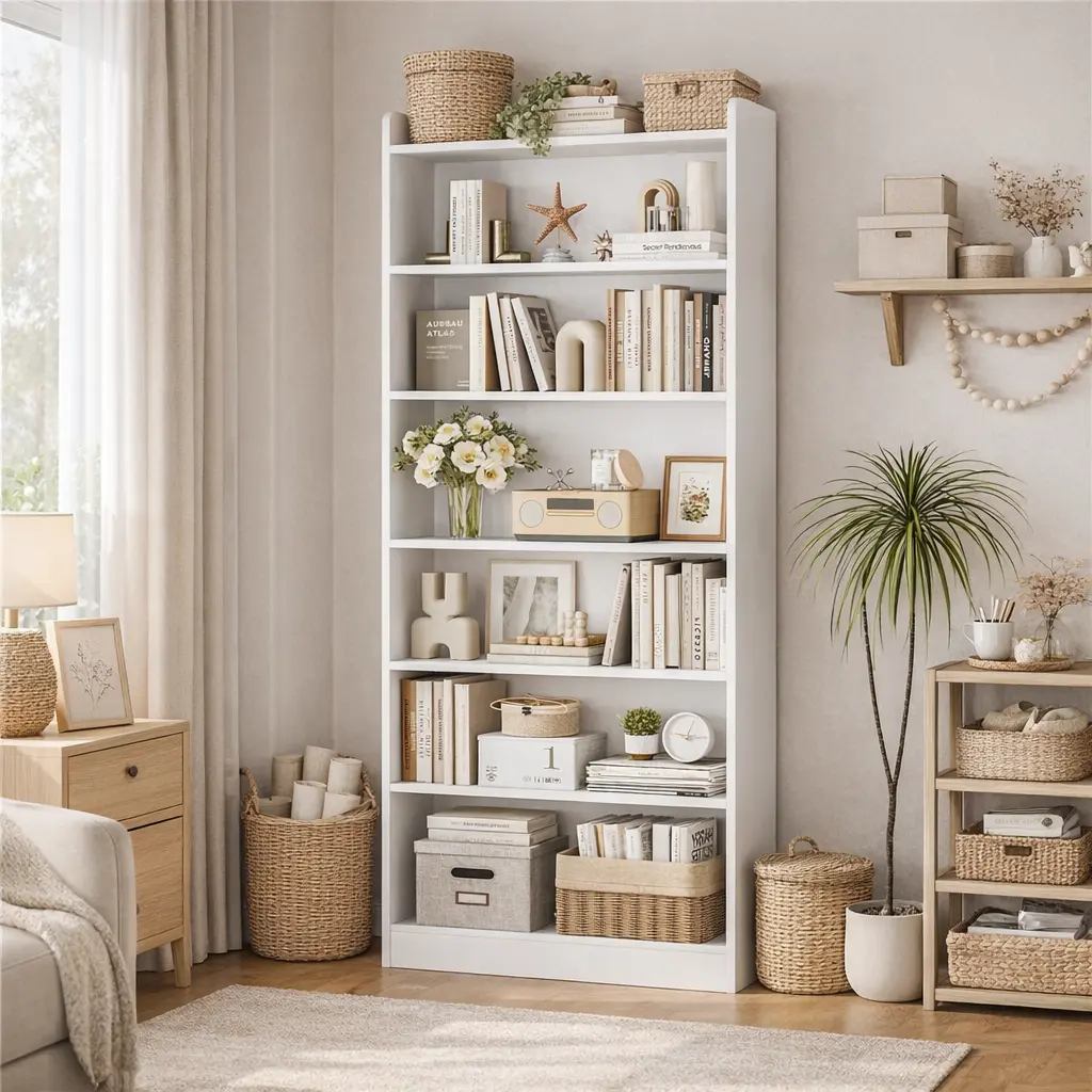 Yaheetech 6-7 Tier Open Shelf Bookshelf - Modern Simple Tall Indoor Shelves, Apartment Furniture with Top Open Compartment for Books, Storage Organization, Living Room Decor, Office Use,dorm essentials,home decor tiktokshopbacktoschool