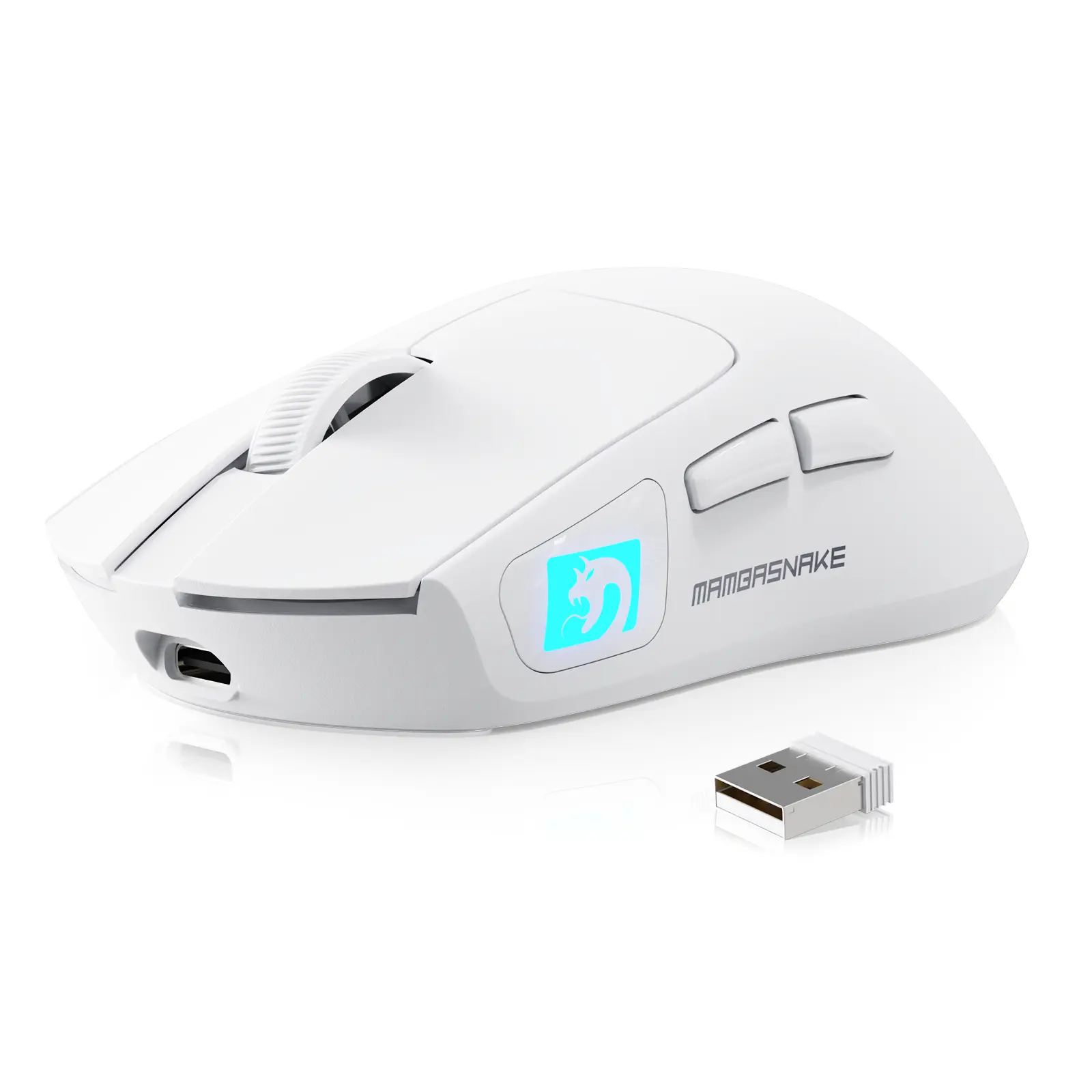 M4 Wireless Gaming Mouse, 24000 Adjustable DPI PAW3311 Optical Sensor, Programmed Buttons, 52g Lightweight Ergonomic Computer Mice 2.4G/BT/USB-C for PC/Mac-Black&Griptape