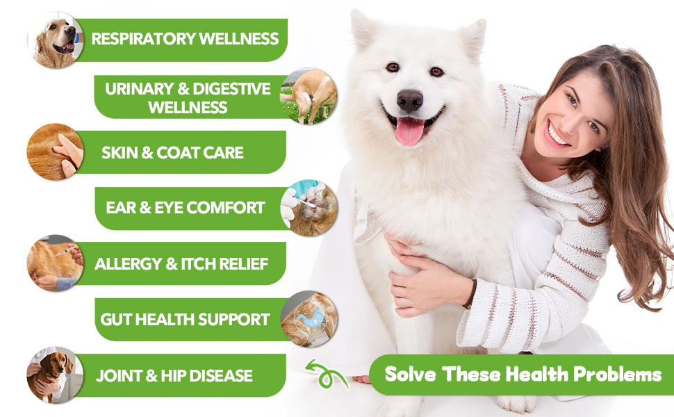 Dogs & Cats Natural Support Drops - Aids Respiratory Comfort, Urinary Health, Skin Relief & Digestion | Suitable for All Breeds & Ages | 2 Oz