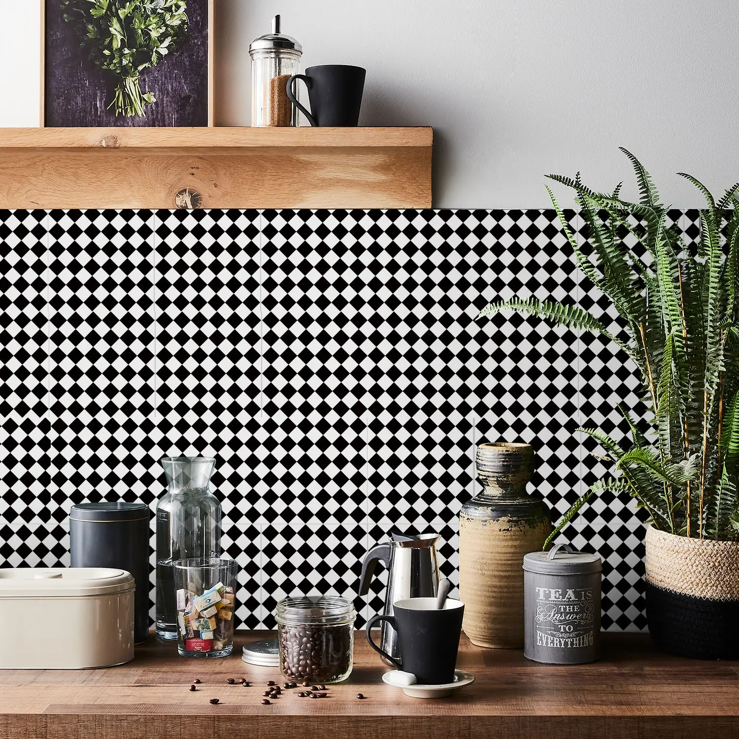 Chessboard Wall Sticker, Removable and Reusable, Matte Waterproof, No Damage, Fashionable Home Decor, Universal Use, Flat Sticker Type