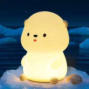 Otter Night Light – Cute Sea Otter Silicone Lamp, Dimmable Warm White, Perfect Birthday, Christmas & New Year Gift for Kids, Room Decor