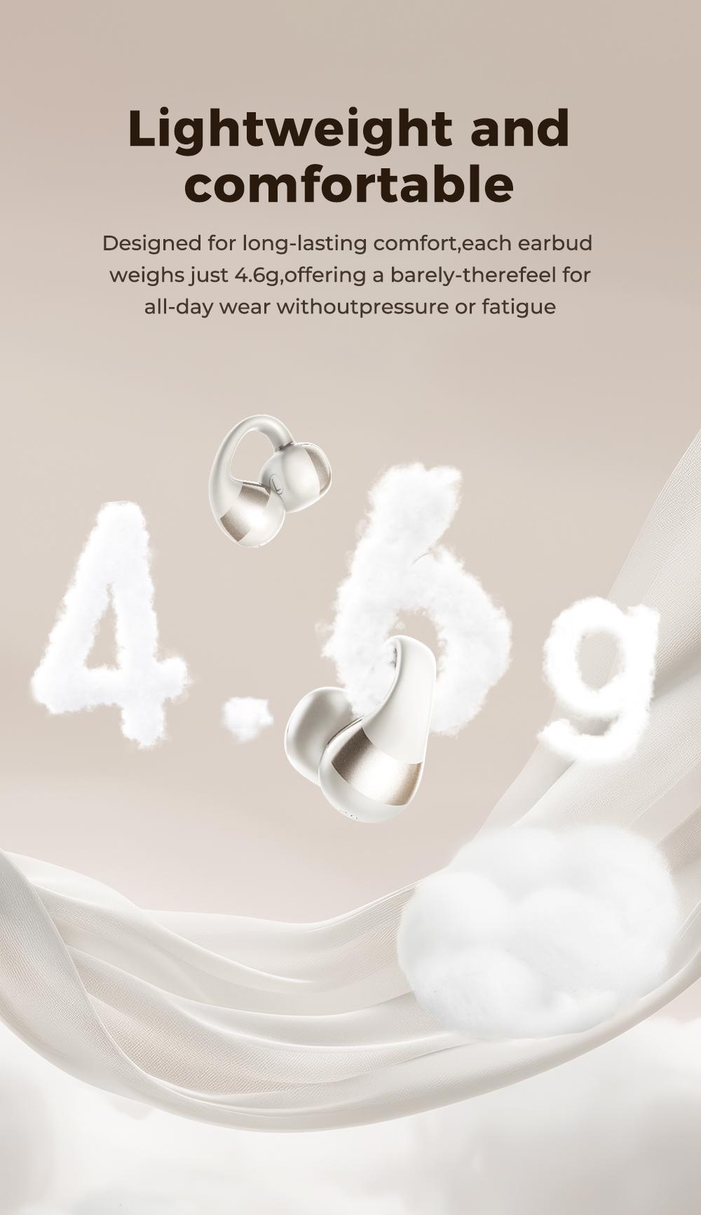 HTC NE56 OWS - New clip-on earphones. Bluetooth headset (6.0), IPX5 waterproof, with charging case and built-in microphone. Super comfortable to wear, excellent sound quality, and a three-month warranty! Suitable for a variety of occasions.