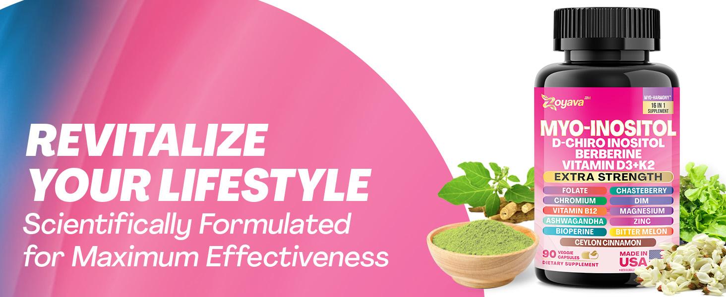 Soothe & Smooth Bundle - Zoyava Cortisol and Myo-Inositol All-in-One Dietary Supplement - Multivitamin Combo with Extra Strength Ingredients for Fitness & Healthcare - MADE IN USA