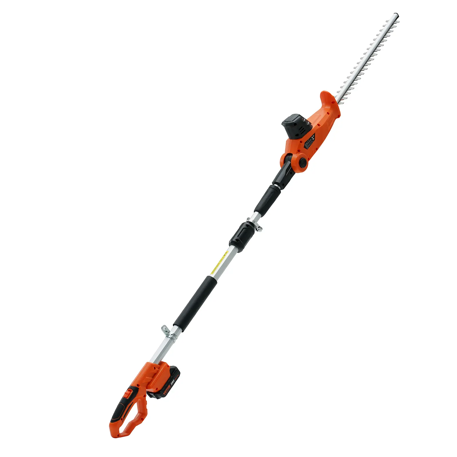 【Summerfinds】VEVOR 20V Cordless Hedge Trimmer Garden Tool18in Double-edged Steel Blade74"-94" Telescoping HandlePortable Cordless Grass Trimmer Kit with 20V Battery & Fast Charger for High Branches, Grass Trimmer Head