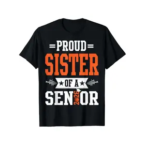 Proud Sister of a 2026 Senior Basketball Graduate T-Shirt - Unisex Loose-Fit Shirt with Orange Lettering & Design - Graduation Season Gift for Sisters, Class of 2026 Celebration Apparel for Halloween, Christmas, Thanksgiving