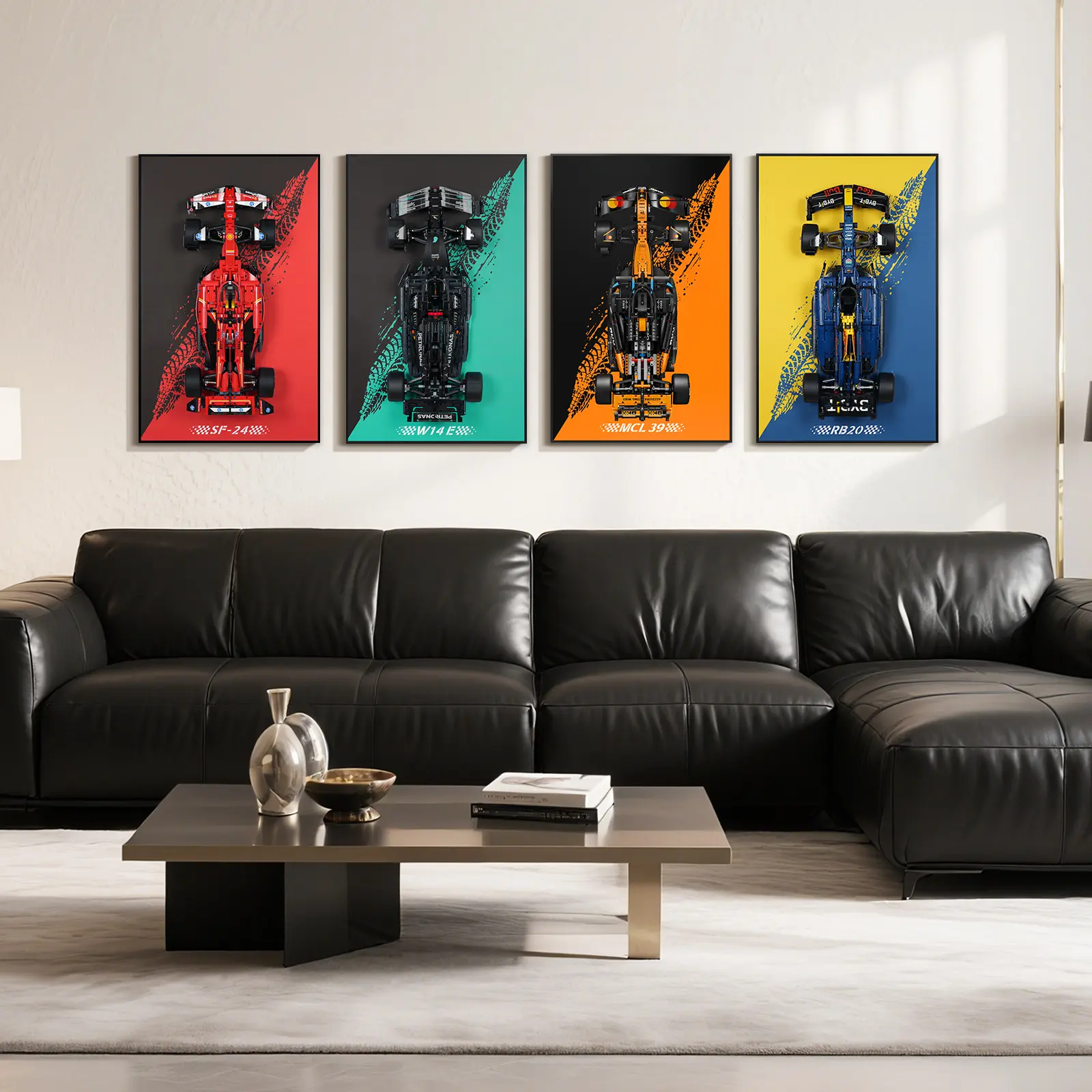【Wallboard Only】Display Wallboard for 42171/42141/42207/42206/42228  (Cars Not Included) Model Car Kits, Space-Saving & Easy Assembly, Creative Home Decor with New Background Design