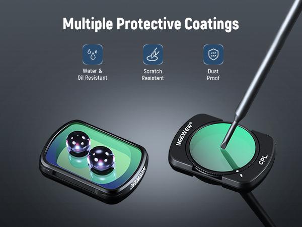 NEEWER FL-B09 Filter Set with 0.75x Wide Angle Lens for DJI Osmo Pocket 3, CPL, Variable ND2-ND32 & Black Diffusion 1/4 Filter Kit for Vlog, Travel Filming & Content Creation