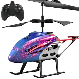 LED RC Helicopter Toy with 2 Rechargeable Batteries 30Mins Playtime Remote Control Flying Helicopter for Kids Bright LED Lights Stable 2.4GHz Control