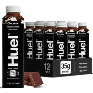 Huel Black Edition Ready-to-Drink | Nutritionally Complete Meal | 35g Plant Protein | 27 Vitamins and Minerals | 12 Bottles