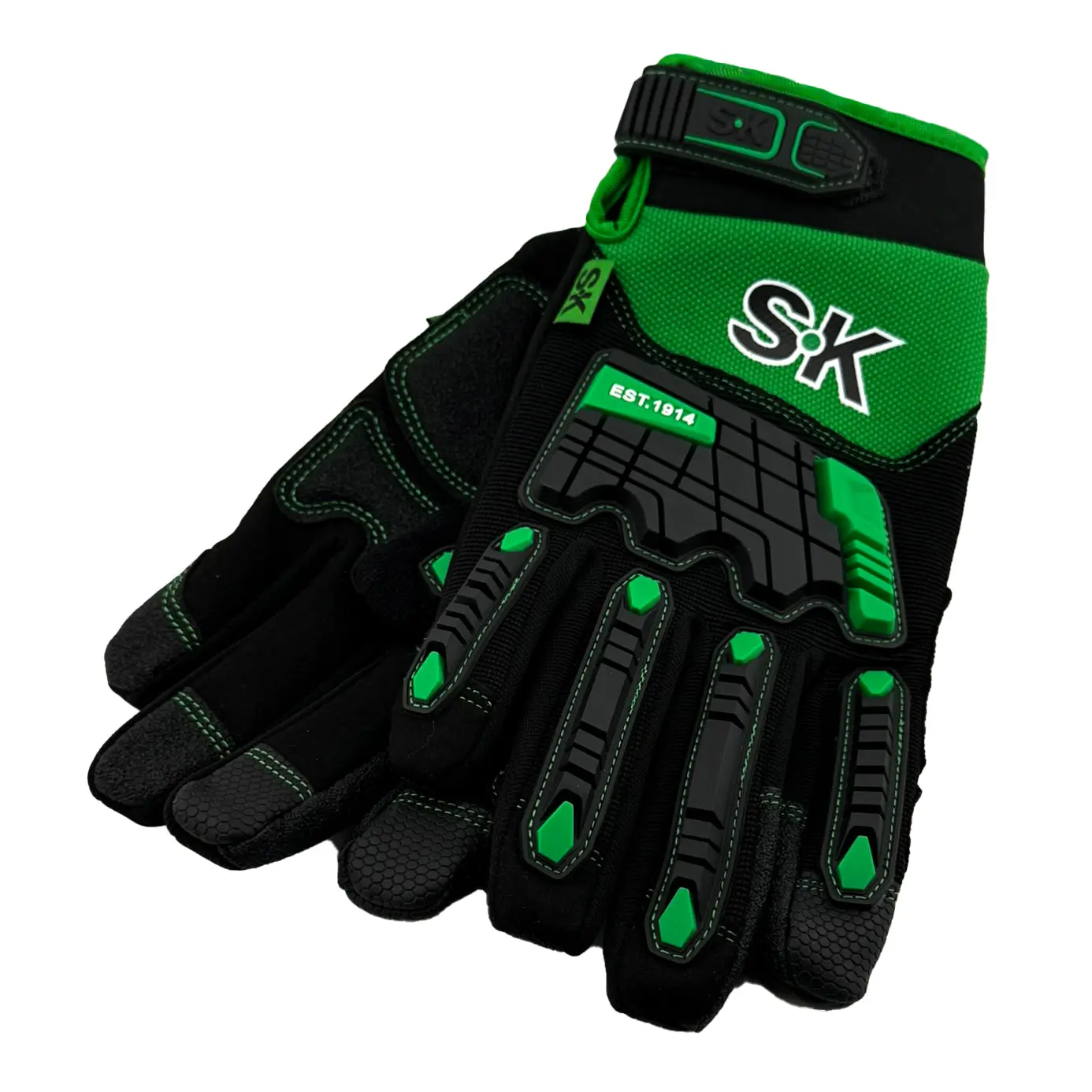 Heavy-Duty Impact Gloves - X-Large Adjustable Anti-Slip Full-Finger Work Gloves with Knuckle Guard for Home Improvement, Work Safety, Adjustable Gloves