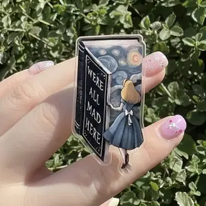 Alice in Wonderland MagSafe Phone Grip, We're All Mad Here Bookish Magsafe Grip, Starry Night Art Magnetic Phone Holder, Bookworm Kindle Accessory Gift