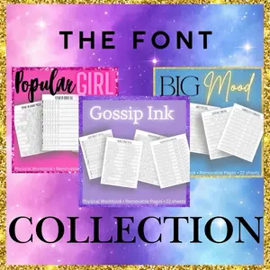 Comfy Font Collection | 3 Hand Lettering & Handwriting Workbooks Bundle | Popular Girl, Gossip Ink & Big Mood | Comfy Calligraphy by Nikki