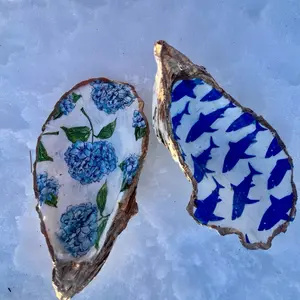 Oyster Shell Decorative Dish | Jewelry Dish | Cape Cod home Beach decor