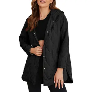 EVALESS Puffer Jacket for Women,Lightweight Long Sleeve Button Hoodies Outerwear,Oversized Basic Casual Comfort Coats Tops,2026 Womenswear Fall Winter Outfits