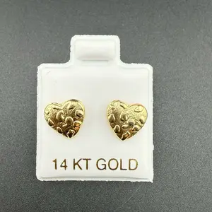 14k nugget heart earrings