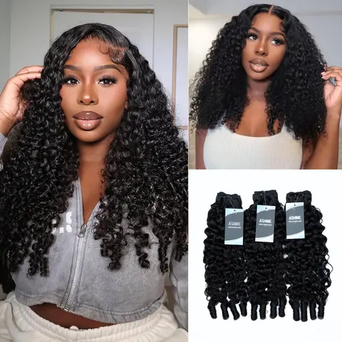 [Ashine] All-in-One Glam Burmese Curly 240g Full Head in a Pack Small Head Friendly Seamless Blend & Natural Flow