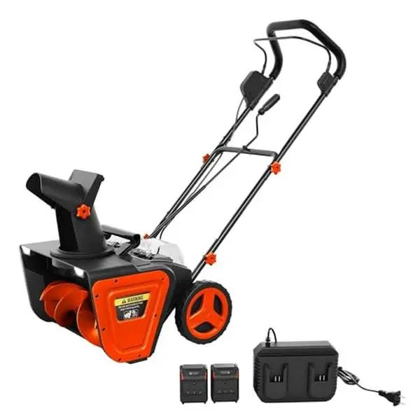 20V Cordless Self-Propelled Heavy Duty Snow Blower Power Tool - 20-in Clearing Width, 12-in Snow Depth Capacity, Dual-Batt. 20V Batteries & Charger Included, 180° Rotating Chute, Dual LED Headlights, 23-ft Reach, Portable Handle for Driveway, Sidewalks, 4