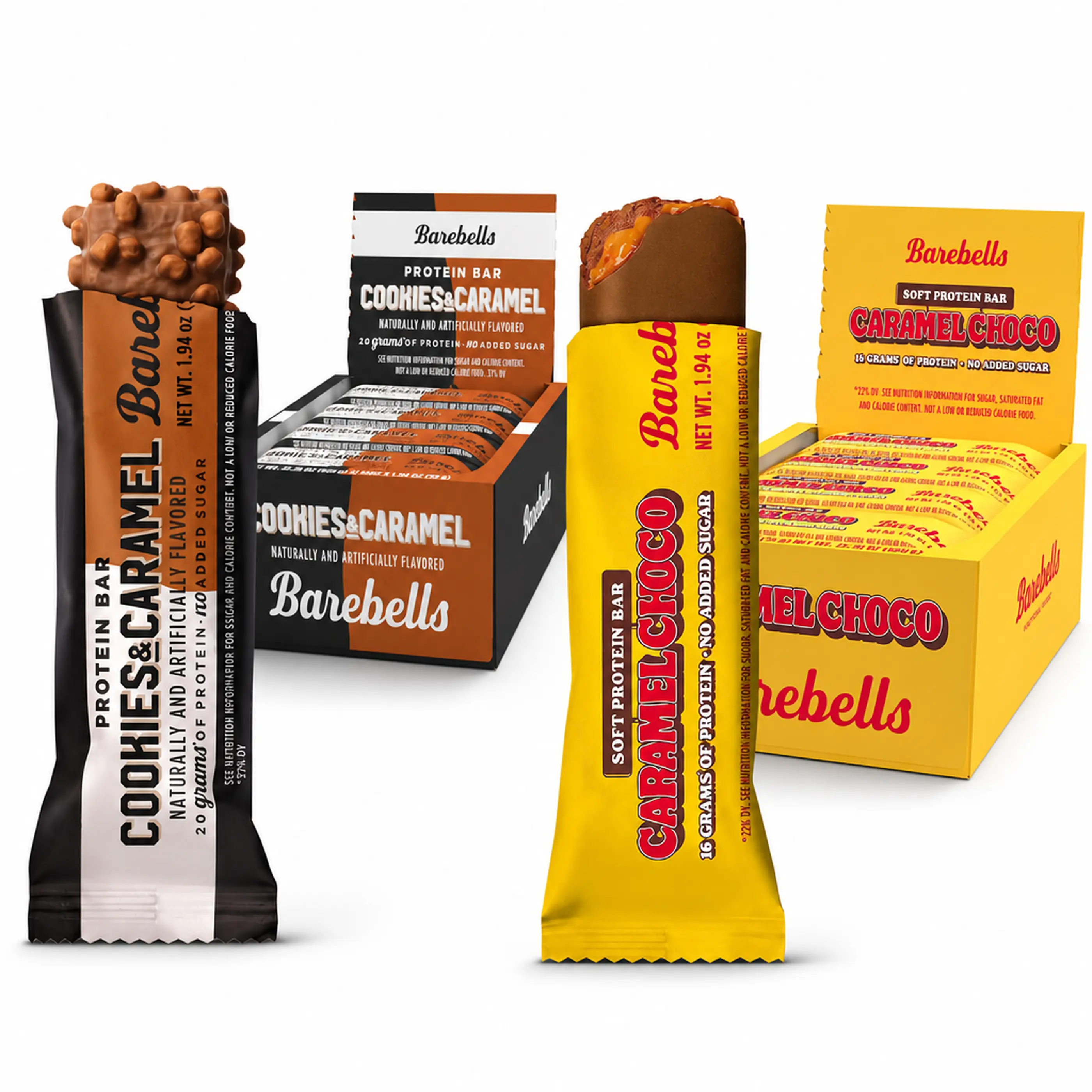 Barebells Cookies and Caramel & Caramel Choco - Protein Bar Bundle