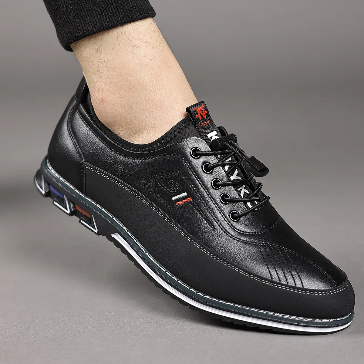Trendy Men’s Casual Oxford Loafers - Elastic Lace-Up & Slip-On Style for Office, Driving & Daily Adventures  Walking Shoes Footwear Comfort Grey Boy men shoes Closed  Classics dealsforyoudays