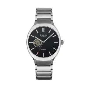 Obaku - Men's Steel 41mm 21-Jewel Kinetic Automatic Movement Watch