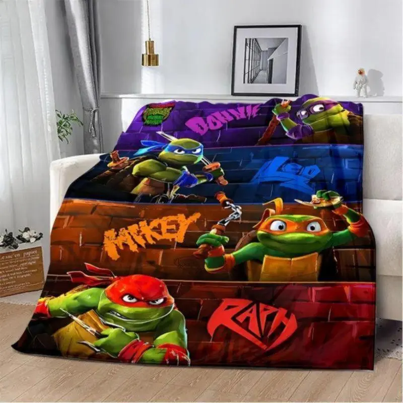 Teenage Mutant Ninja Turtles Printed Blanket Picnic Blanket Warm Soft Comfortable For Home Travel Perfect Gift Birthday Halloween Christmas Applies to Super soft  decorative sofa/sofa/bedroom  sizes 60*80,30*40(baby ),40*50(kids),50*60