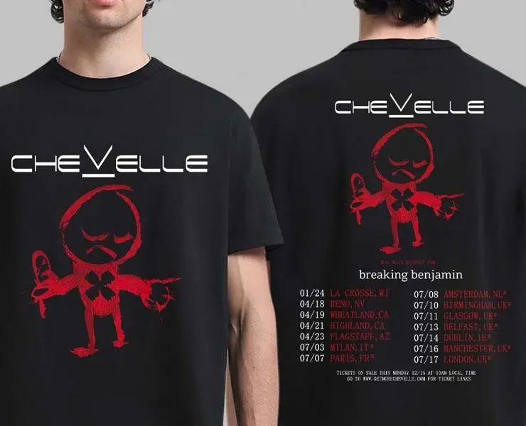 Chevelle World Tour Dates Schedule 2026 Double-Sided T-Shirt