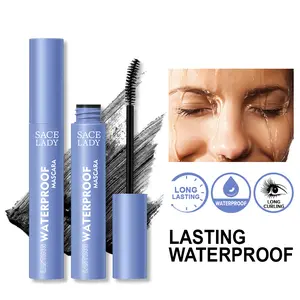 SACE LADY Black Mascara Waterproof Volume Lengthening Smudge-proof Eyelashes Eye Makeup 6g Curler Cosmetic