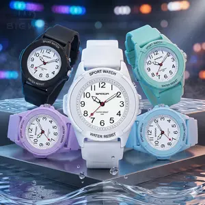 Simple Analog Watch for Kids and Women, 50M Waterproof Sport Wrist Watch for Boys Girls Teens, Easy-to-Read Dial with Luminous Hands, Flexible Silicone Band Casual Watch for School Sports Outdoor Activities