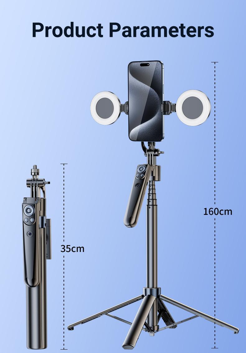 INFOJIFA Auto Face Tracking Tripod 360°  Rotatable Stainless Steel Stand with Remote & Gesture Control for iPhone Camera TikTok Vlog Streaming Video Selfie