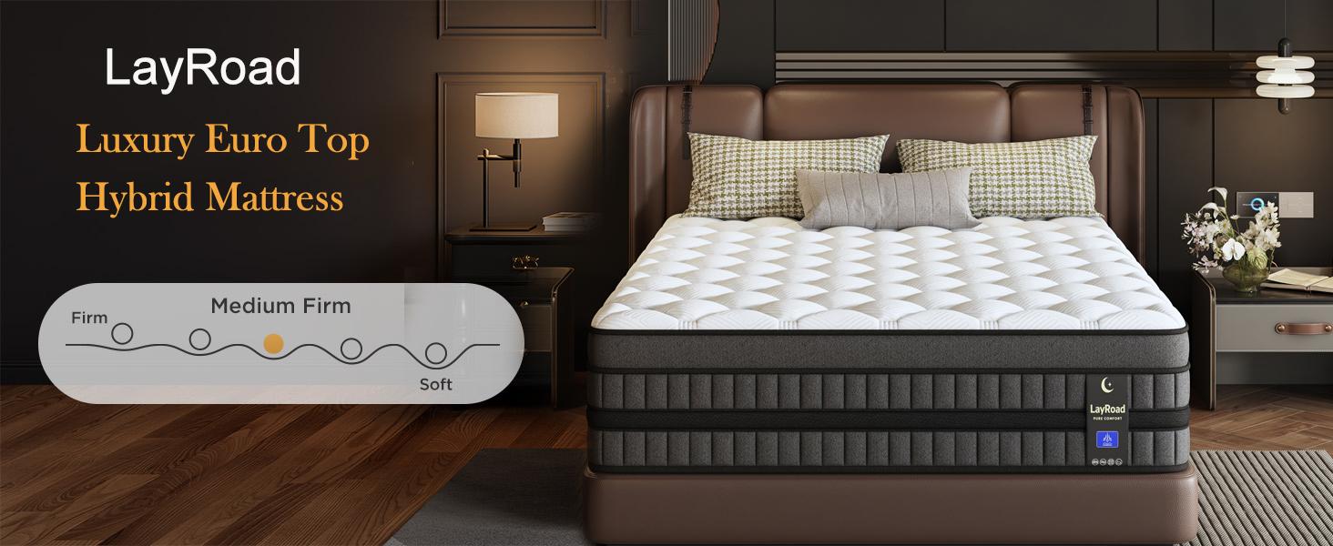 LayRoad 12/14 Inch Twin Full Queen King , Hybrid Memory Foam Mattress in a Box | Pocket Spring + Zoned Support | Soft and Comfortable, Pressure Relief, Medium Firmness, CertiPUR-US Certified(mattresses | queen size mattress | full size mattress) LayRoad 12/14 Inch Twin Full Queen King , Hybrid Memory Foam Mattress in a Box | Pocket Spring + Zoned Support | Soft and Comfortable, Pressure Relief, Medium Firmness, CertiPUR-US Certified(mattresses | queen size mattress | full size mattress)