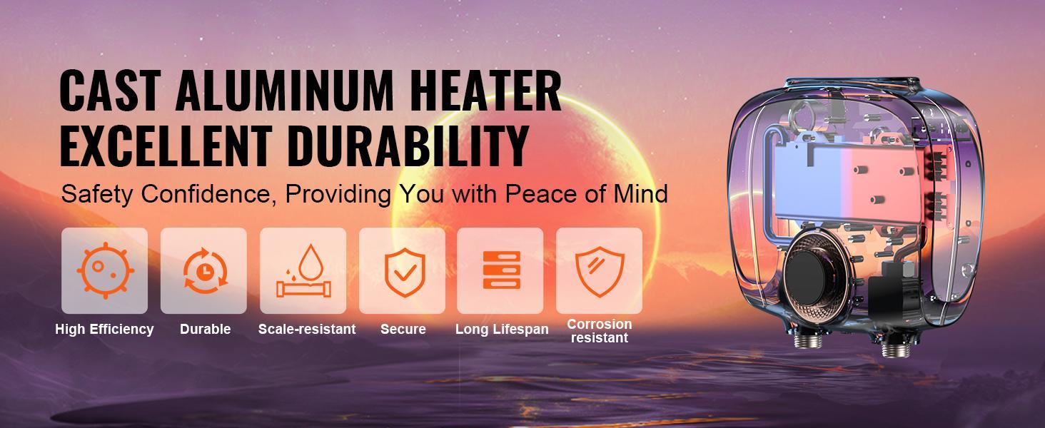 【Summervibes】VEVOR Tankless Water Heater Electric, 7kw On Demand Instant Under Sink Water Boiler, Digital Temperature Display & Easy Installation & 24-Hour Water Supply, For Kitchen Bathroom Faucet And Shower