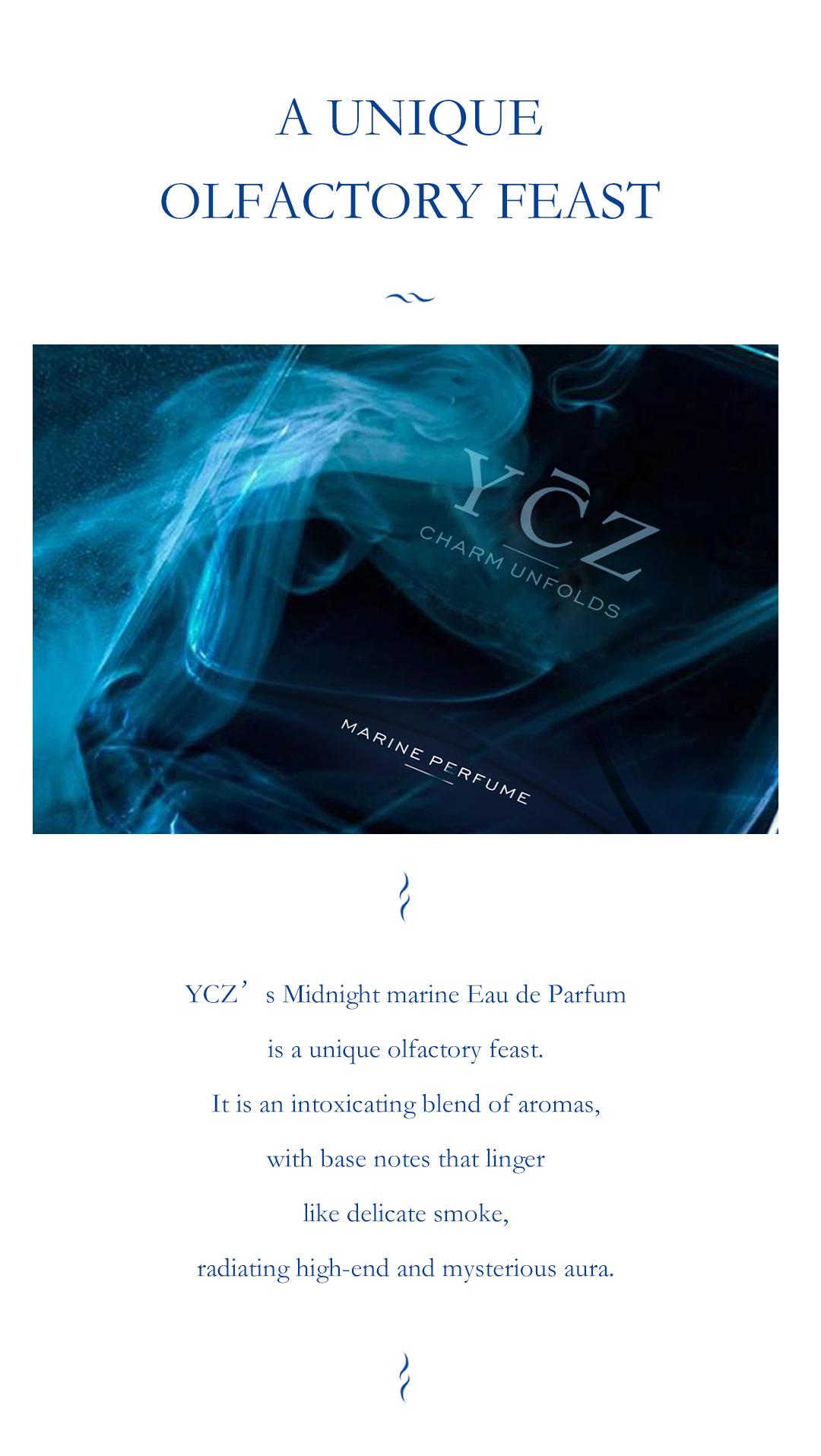 YCZ Midnight Marine Eau De Parfum 50ml - Long Lasting Floral Fruity Woody Notes for Men Captivating Scent 1.7 fl oz Charming & Aromatic Fragrance Edp Intense YCZ Midnight Marine Eau De Parfum 50ml - Long Lasting Floral Fruity Woody Notes for Men Captivating Scent 1.7 fl oz Charming & Aromatic Fragrance Edp Intense