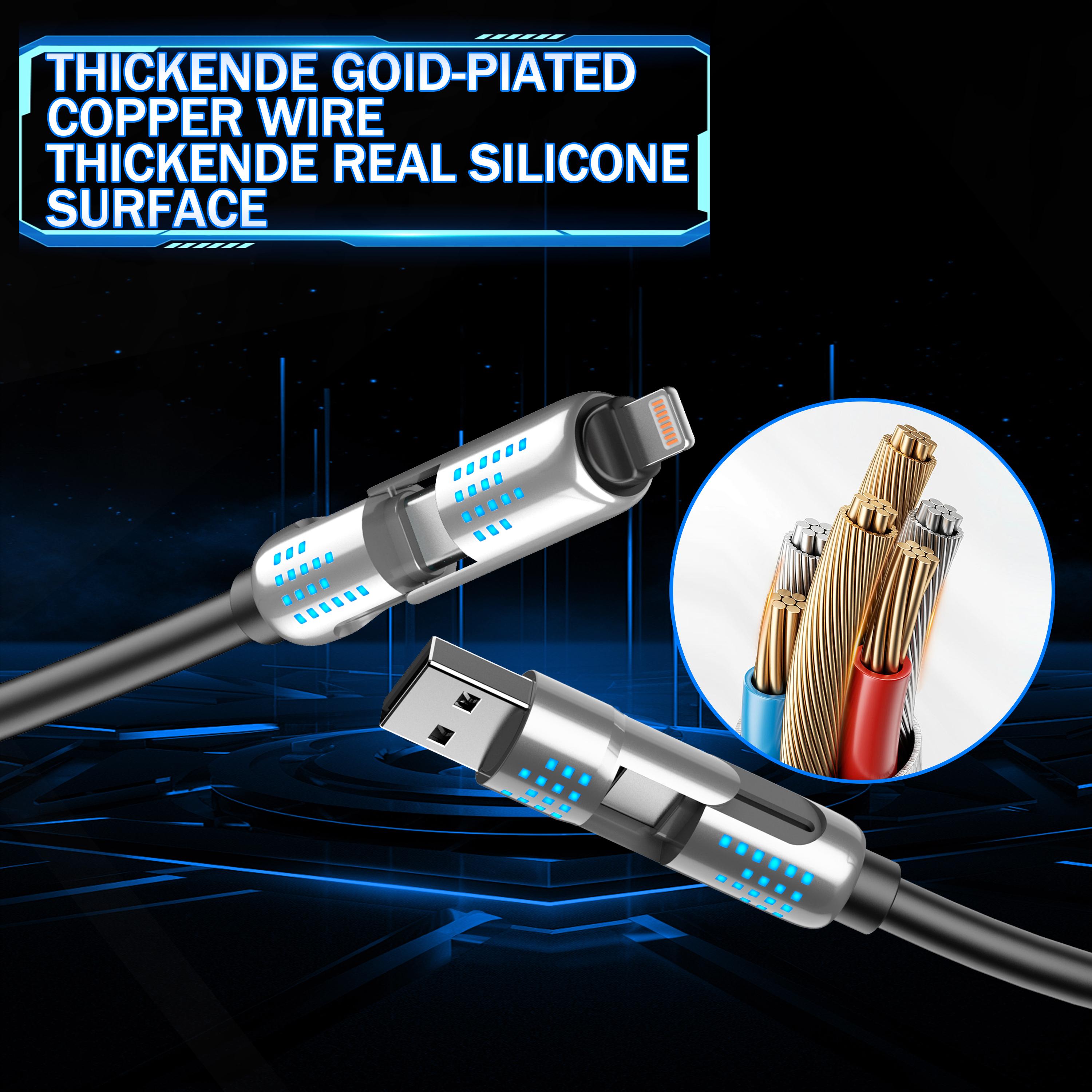 240W 4-in-1 USB-C Cable, PD 5A Fast Charging, Data Sync, USB-A, Type-C, Lightning, Aluminum, Compatible with iPhone 16/15, iPad, Samsung, Laptops 240W 4-in-1 USB-C Cable, PD 5A Fast Charging, Data Sync, USB-A, Type-C, Lightning, Aluminum, Compatible with iPhone 16/15, iPad, Samsung, Laptops