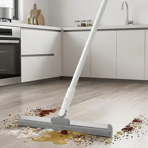 Experience Smooth Cleaning with the Adjustable & Extendable Silicone Magic Squeegee – Wet & Dry,Floor Mop & Window Cleaner in One-Say Goodbye to Bathroom Puddles.