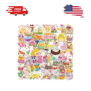 100PCS Easter Stickers, Cute Bunny, Eggs & Spring Crafts
