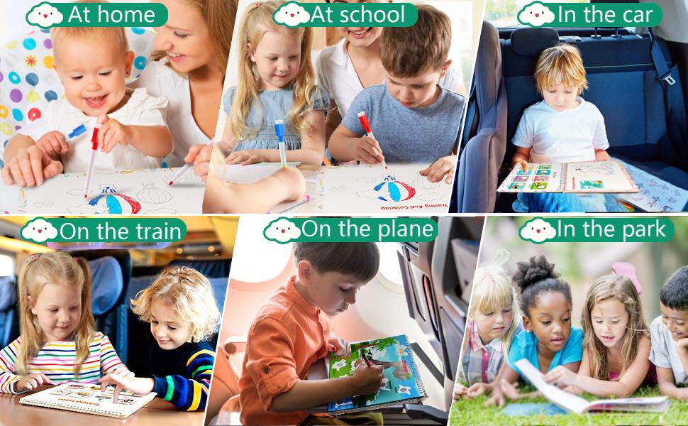 Busy Book - Preschool Learning Activity for Toddlers - Montessori Dinosaur Alphabet Art and Crafts - Travel Essentials Toy -  Educational Material