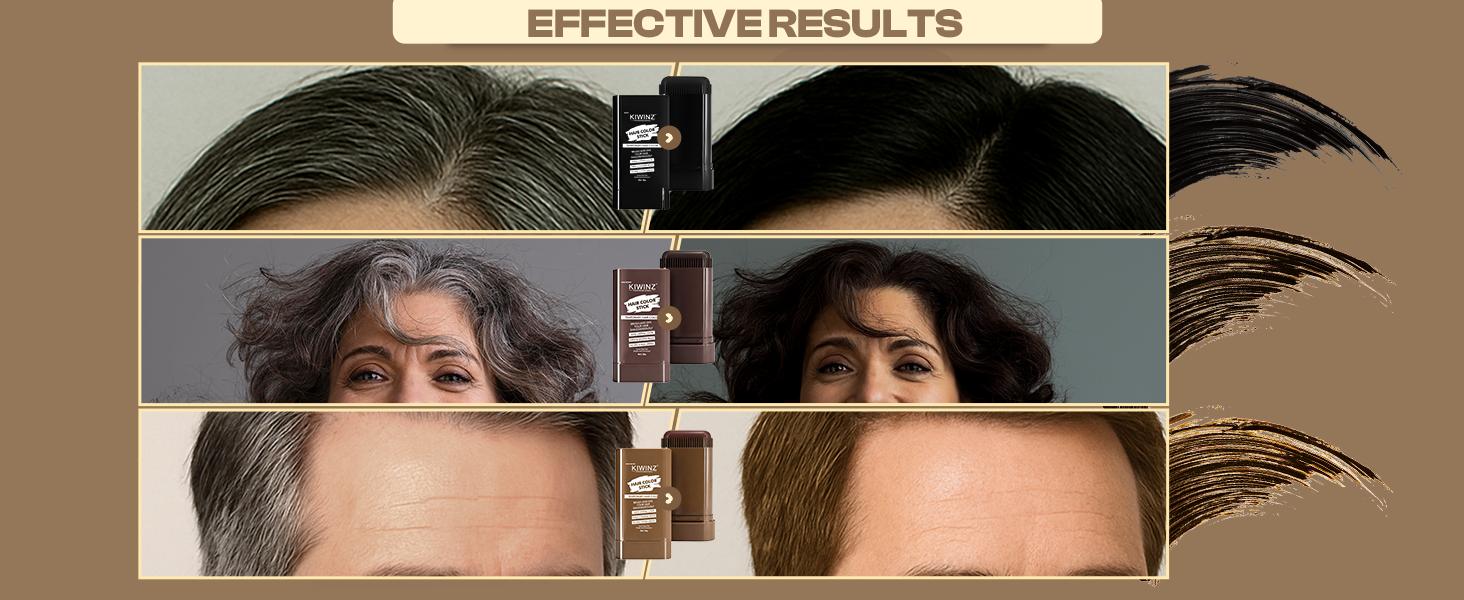 KIWINZ PROFESSIONAL 2-in-1 Hair  Stick Portable Waterproof Sweat-Proof for Gray and White Hair  mexican eelhoe dye color shampoo