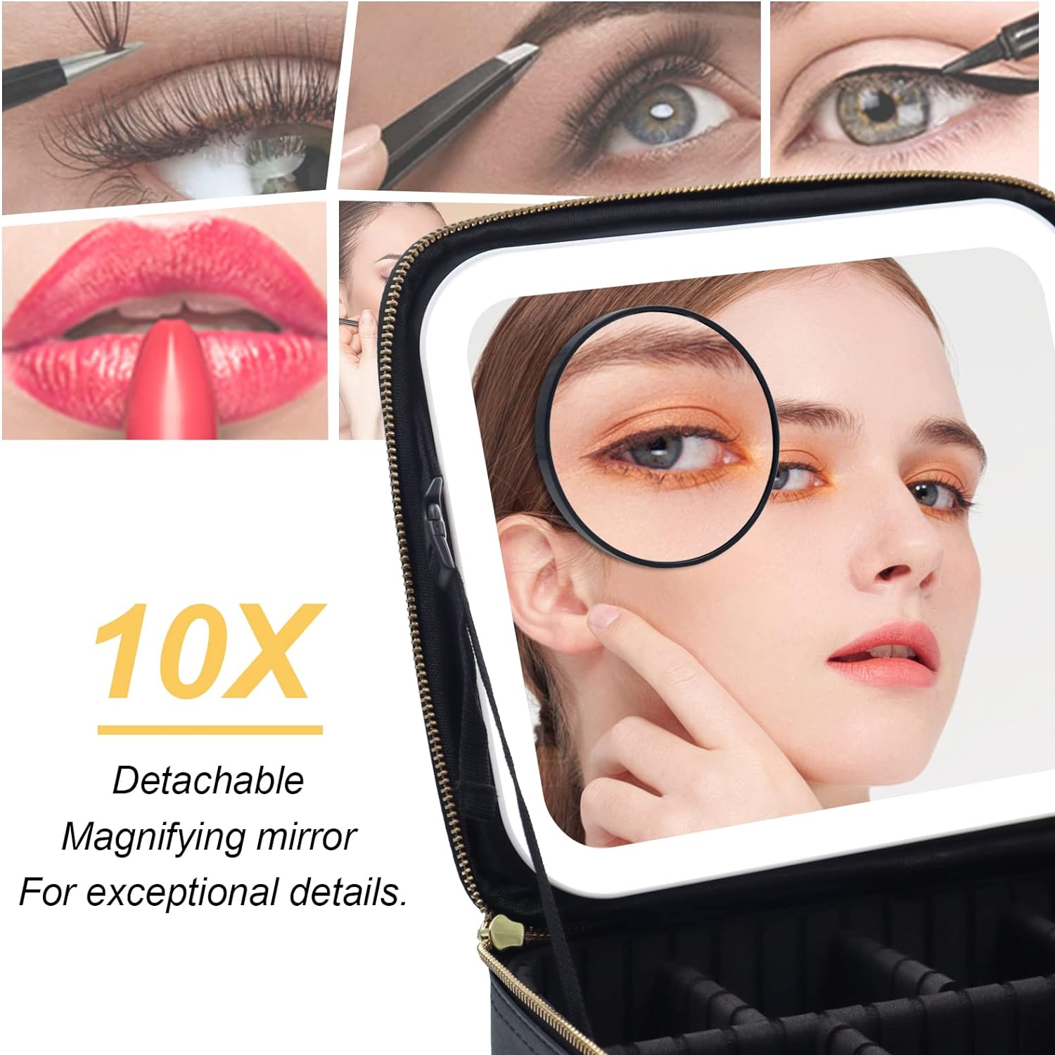 Makeup Bag with Mirror and Light