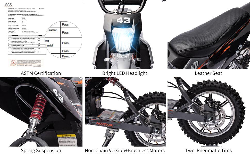 【Black Friday】GARVEE 36V Electric Dirt Bike for Youth, 350W Motor, 15.5 MPH Top Speed, LED Lights, Supports Up to 175 lbs, Available in Blue and Black 【Black Friday】GARVEE 36V Electric Dirt Bike for Youth, 350W Motor, 15.5 MPH Top Speed, LED Lights, Supports Up to 175 lbs, Available in Blue and Black
