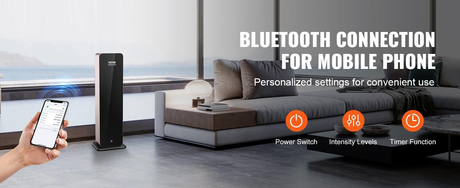VEVOR Scent Air Machine,  950ml Bluetooth Smart Cold Air Diffuser, 3000sq.ft Waterless Essential Oil Scent Air Diffuser, Floor Standing Aromatherapy Machine for Large Room, Office, No complimentary incense
