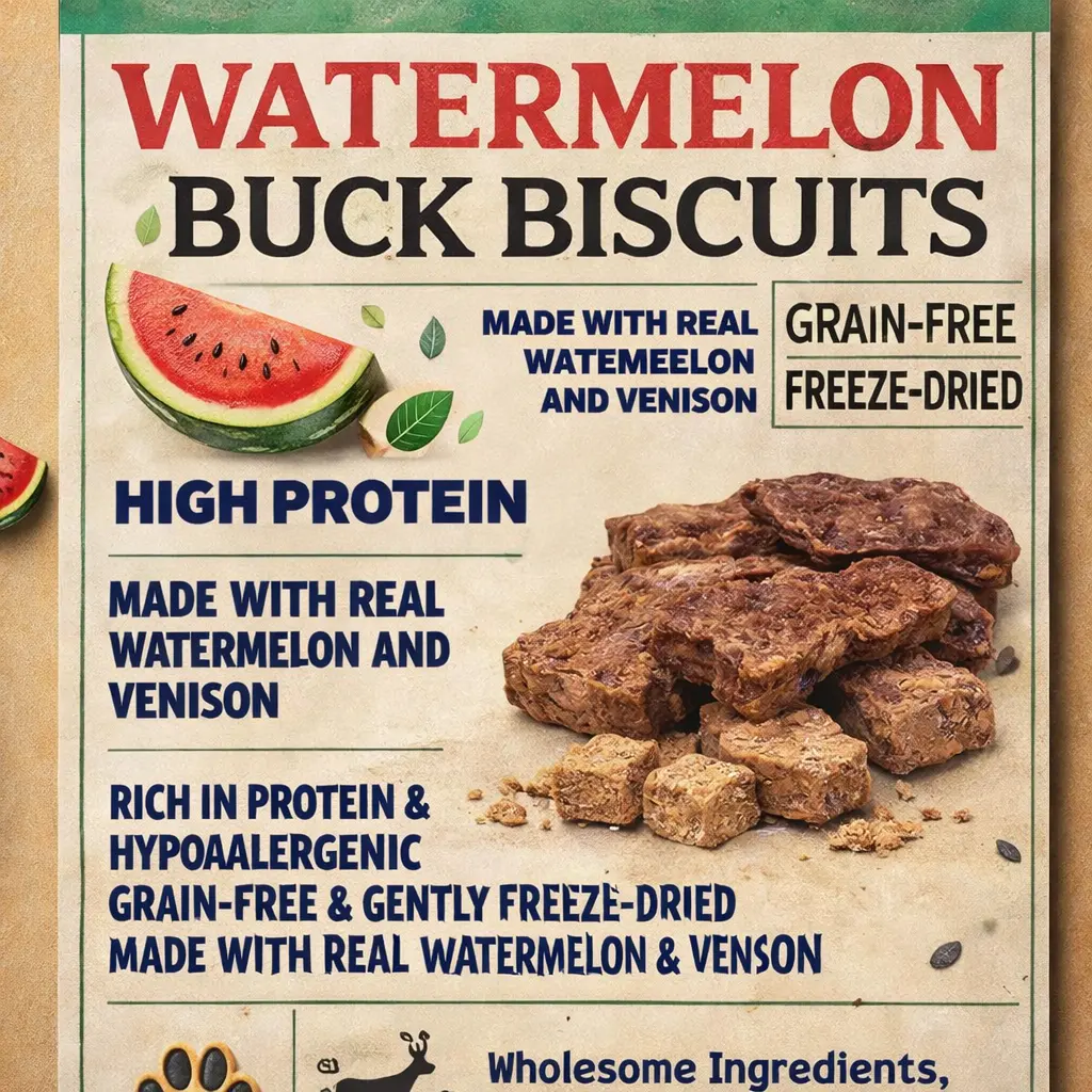Watermelon Buck Biscuits Freeze Dried Dog Biscuit Treats Watermelon Buck Biscuits Freeze Dried Dog Biscuit Treats