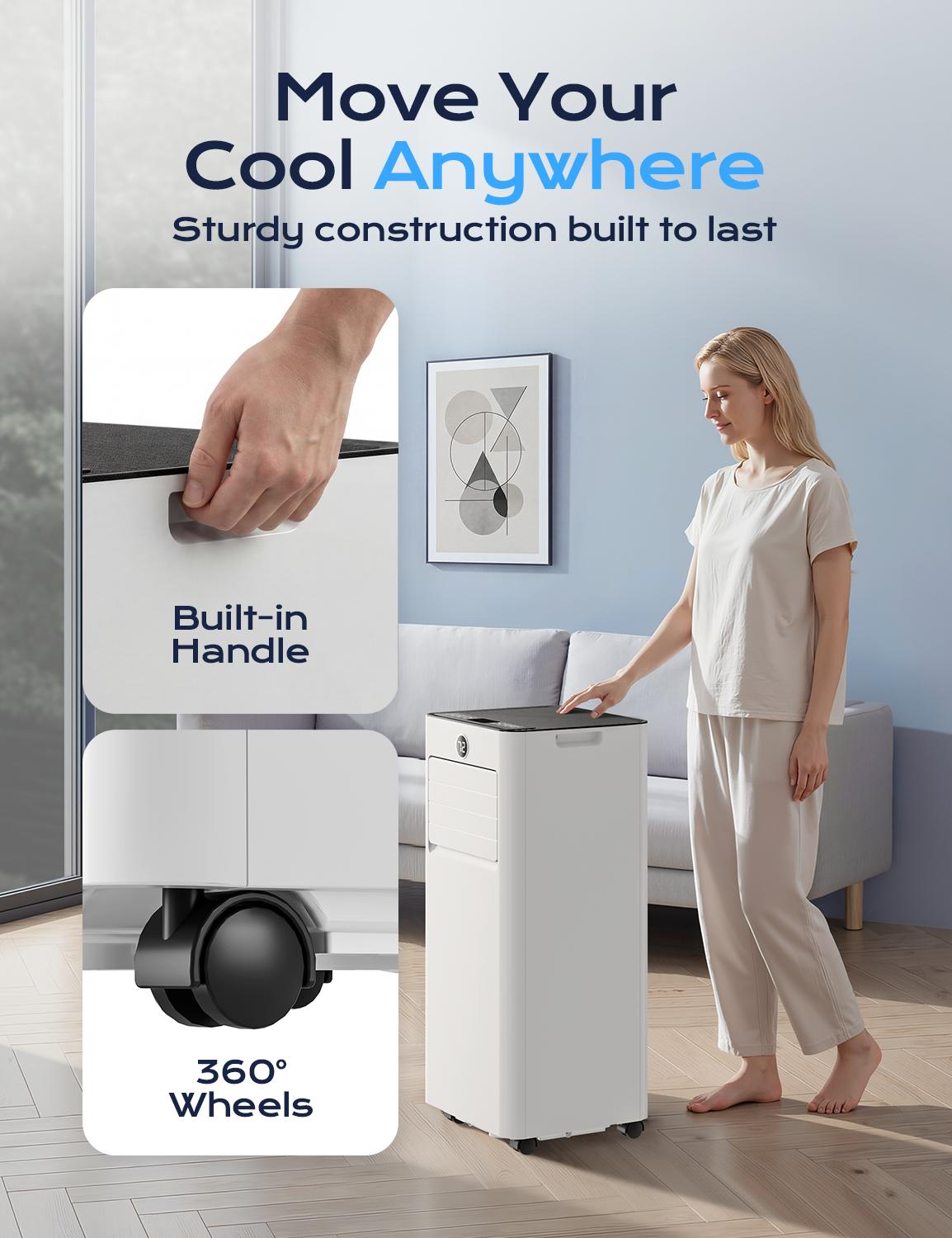 TEHANLD Portable Air Conditioner,8000 BTU for Rooms up to 350 Sq. Ft.,AC Unit with Built-in Cool, Dehumidifier , Fan&Sleep Modes,Remote Control and Window Mount Kit Included, White TEHANLD Portable Air Conditioner,8000 BTU for Rooms up to 350 Sq. Ft.,AC Unit with Built-in Cool, Dehumidifier , Fan&Sleep Modes,Remote Control and Window Mount Kit Included, White