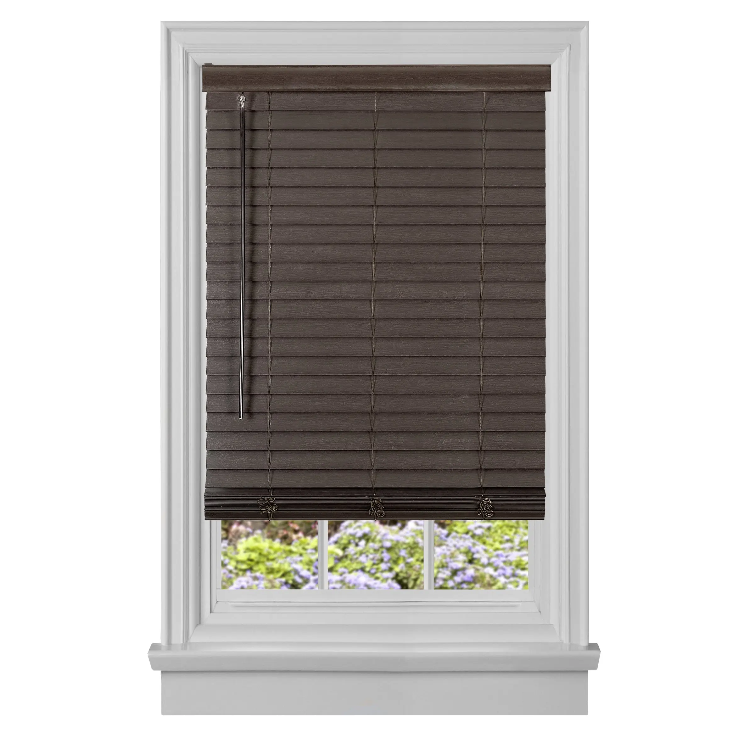Achim MFG236MH02 Cordless GII 2 in. Embossed Foam Vinyl Faux Wood Plantation Blind - 36x64 in., Mahogany, Home & Office Use, Dust or Wipe with Damp Cloth, Wipe Clean