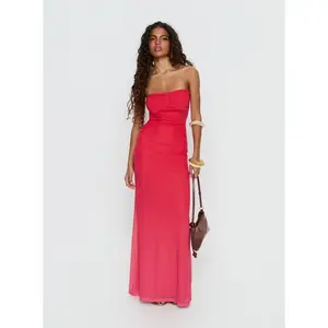 Jesemma Strapless Maxi Dress Hot Pink